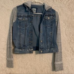 cropped light jean jacket